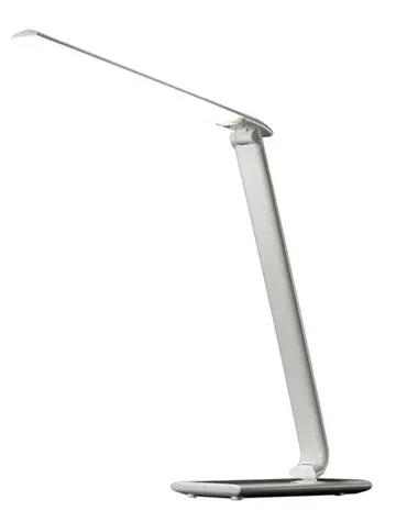 Solight WO37-W LED stolní lampička stmívatelná / 12W / volba teploty světla / USB / bílý lesk