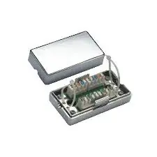 DATACOM Spojovací BOX STP / CAT5E / 2* zářez. pole / Stříbrná 