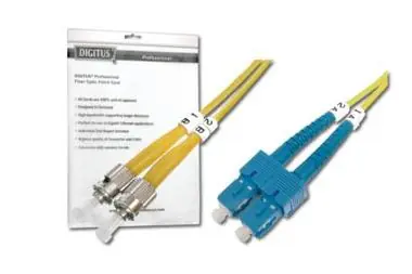 Digitus Fiber Optic Patch Cord, LC to ST, Singlemode 09/125 µ, Duplex, 3m