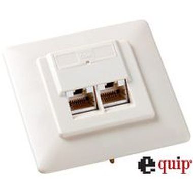 Zásuvka pod omítku Cat.5e, 2-Port RJ45, bílá
