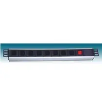 PremiumCord 19" PDU, 1U, 9xIEC (C13), 2m kabel Euro,vypínač