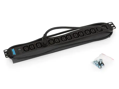 Triton Rozvodný panel 19" 1U; 14xIEC320 C13 zásuvka max. 10 A; 3x1,5 mm, 2m, kabel + zástrčka IEC320 C14, RAL9005