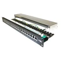 NetX Patch panel 24p c6 1U černý dual IDC stíněný 