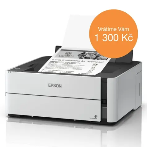 EPSON EcoTank M1140 bílá / Inkoustová tiskárna černobílá / 1200 x 2400 dpi / A4 / USB
