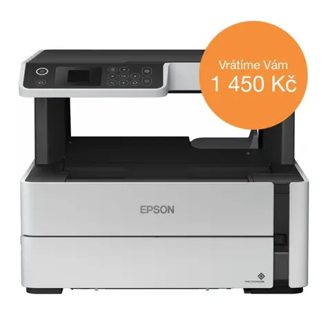 EPSON EcoTank M2140 bílá / Inkoustová tiskárna černobílá / 1200 x 2400 dpi / skener / A4 / USB