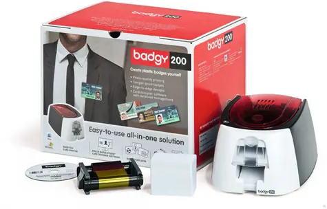 Evolis Badgy200 tiskárna plastových karet / jednostranná / USB / Software / 100 karet / Barevný ribbon