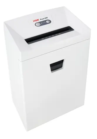 HSM skartovačka Pure 420 řez 5.8mm 19 listů bílá / formát A4 / velikost řezu 3.9mm / 35l / stupeň utajení (DIN) P-2