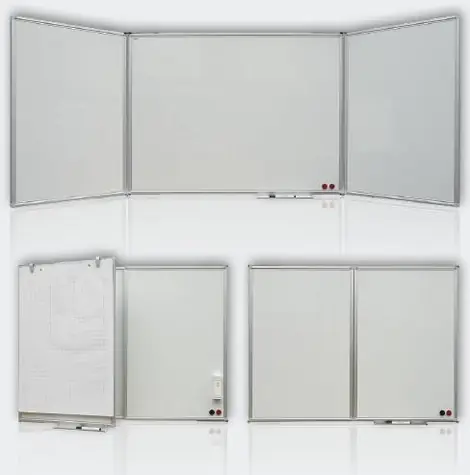 2x3 Triptych lakovaná magnetická rozkládací tabule 150x100-300cm / trojdílná 