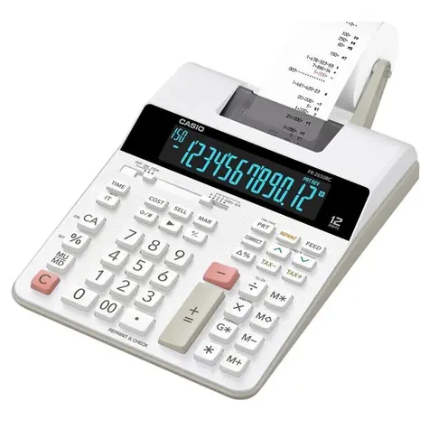 CASIO FR 2650 RC bílá / Kalkulačka / dvanáctimístná / síťové napájení