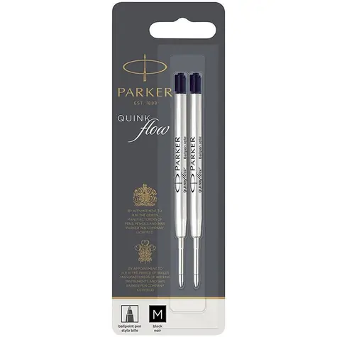 PARKER Quinkflow Ballpoint Pen M černá 2ks / náplň do kuličkových per