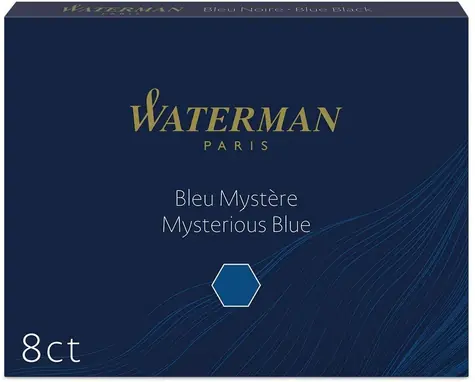 WATERMAN Inks Long Standard mysterious modrá 8ks / Inkoustové bombičky / do plnicích per WATERMAN