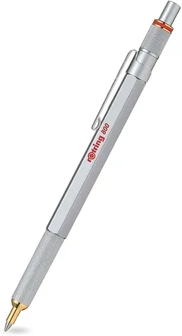 Rotring 800 stříbrná / kuličkové pero / barva náplně: černá