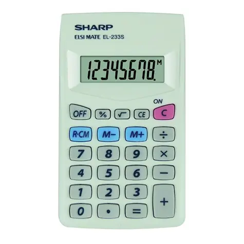 SHARP EL-233S bílá / Kalkulačka kapesní / osmimístná