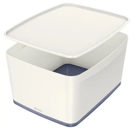 Leitz MyBox WOW Úložný box s víkem velikost L bílo-šedá
