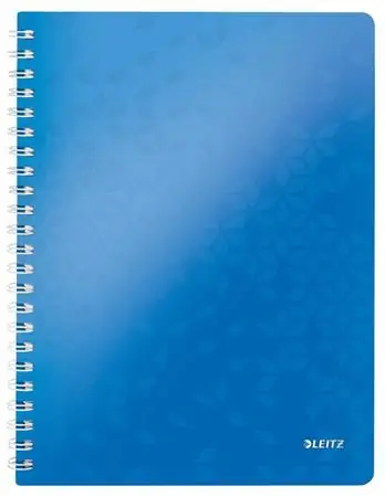 Leitz WOW A4 Blok linkovaný drátěná vazba s PP deskami modrá