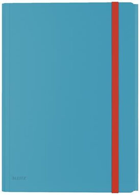 Leitz Cosy A4 Desky hebké se 3 chlopněmi klidná modrá / vnitřní kapsou a gumičkou,  