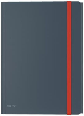 Leitz Cosy A4 Desky hebké se 3 chlopněmi sametová šedá / vnitřní kapsou a gumičkou,  
