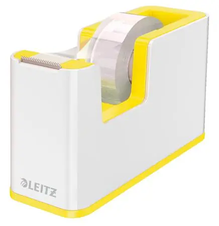 Leitz WOW Odvíječ pásky bílo-žlutá / Na pásky do 19 mm x 33 m