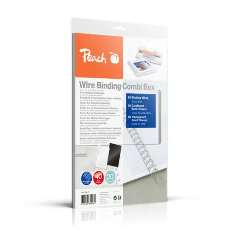 PEACH vazací drátěný Combi Box / 20x 6mm drát / 20x přední obal / 10+10 obal