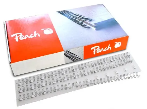 PEACH vazací hřbet drátěný 3:1" 34 smyček A4 6mm 100ks stříbrná