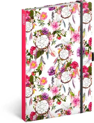 Presco Group Notes Lapač snů růžový / linkovaný / 13 × 21 cm
