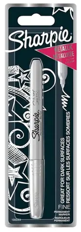 Sharpie Popisovač permanentní F / metalická barva: stříbrná 