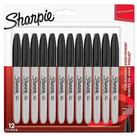 Sharpie Popisovač permanentní černá 12ks / kulatý hrot F
