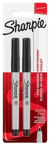 Sharpie Popisovač permanentní černá 2ks / špičatý hrot / velmi tenký