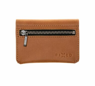 FIXED Tripple Wallet Kožená peněženka z pravé hovězí kůže hnědá