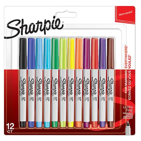 Sharpie Ultra Fine Popisovač permanentní mix barev 0.5mm 12ks