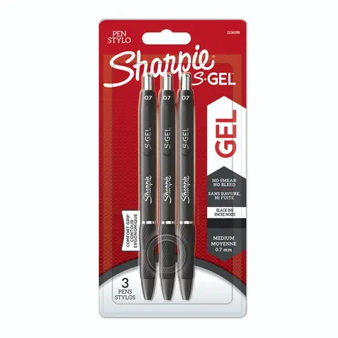 Sharpie S-Gel Gelové pero 0.7mm 3ks Černé