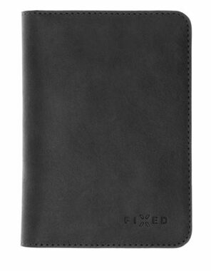 FIXED Passport Kožená peněženka černá / pravá hovězí kůže / velikost pasu