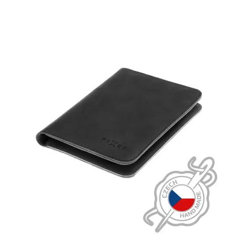 FIXED Passport Kožená peněženka černá / pravá hovězí kůže / velikost pasu