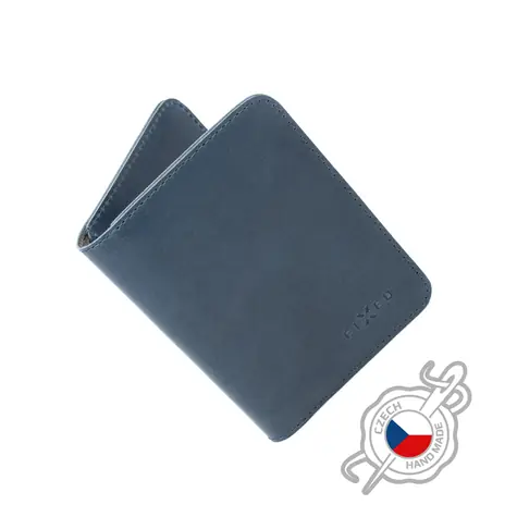 FIXED Wallet XL Kožená peněženka z pravé hovězí kůže modrá