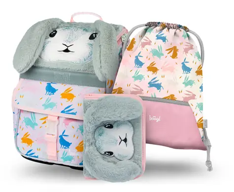 BAAGL SET 3 - Školní set Zippy Bunny / aktovka / penál / sáček