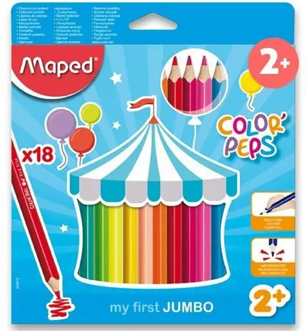MAPED Pastelky trojboké Jumbo Color'Peps 18ks