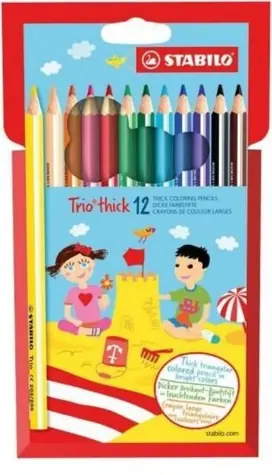 STABILO® Trio thick sada 12 pastelek