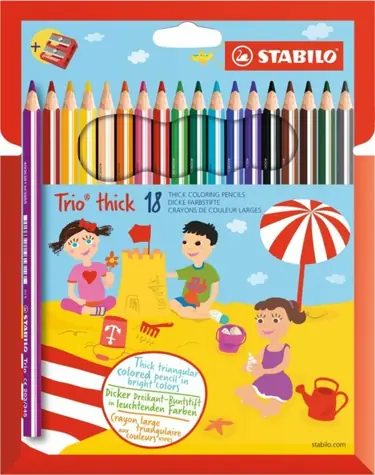 STABILO® Trio thick sada 18 pastelek s ořezávátkem
