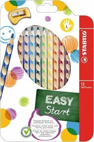 STABILO® EASYcolors - 12 ks sada s ořezávátkem - 12 různých barev