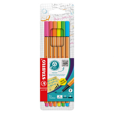 STABILO® point 88 - 6 ks sada - 6 neonových barev