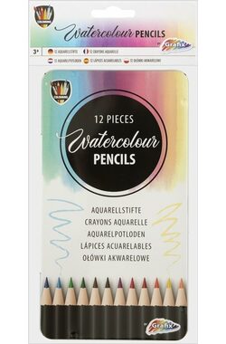 GRAFIX Akvarelové pastelky v plechové krabičce 12ks