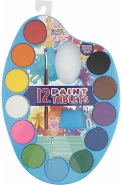 GRAFIX Paleta s vodovými barvami a štětcem Modrá