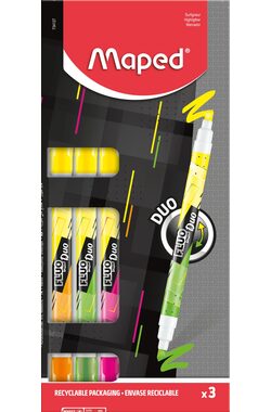 MAPED Zvýrazňovače Maped Fluo Peps Duo Neon - sada 3 ks