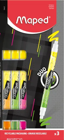 MAPED Zvýrazňovače Maped Fluo Peps Duo Neon - sada 3 ks
