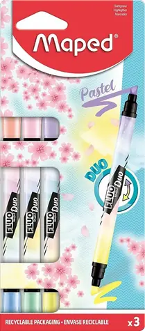 MAPED Zvýrazňovače Maped Fluo Peps Duo Pastel - sada 3 ks