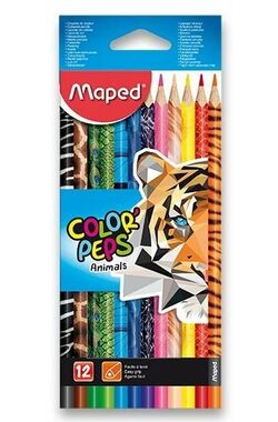 MAPED Pastelky trojboké Color'Peps Animals 12ks
