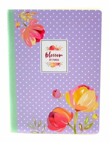 PUKKA Školní sešit A5 Blossom lila / Formát: A5 / Počet stránek: 40 / Linka (8 mm)