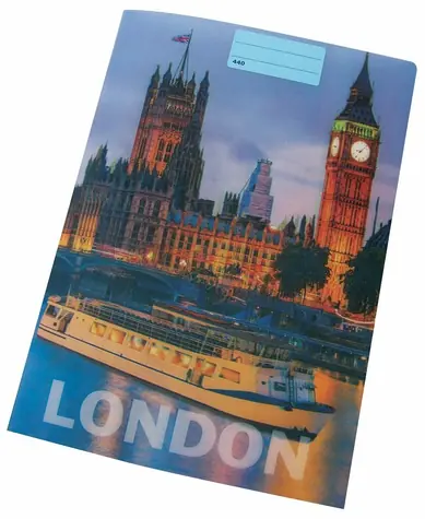 REAS-PACK Školní sešit 440 s 3D motivem LONDON / Formát: A4 / Počet stránek: 40 / Čistý