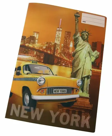 REAS-PACK Školní sešit 440 s 3D motivem NEW YORK / Formát: A4 / Počet stránek: 40 / Čistý