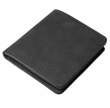 FIXED Kožená peněženka Classic Wallet z pravé hovězí kůže černá